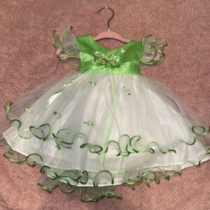 Green and White Floral Dress